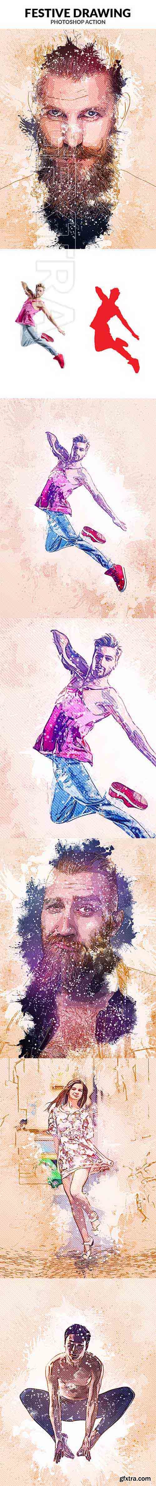GraphicRiver - Festive Drawing Photoshop Action 20921666