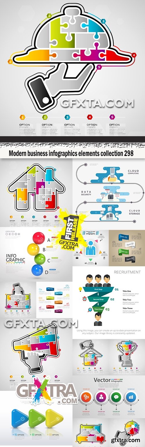 Modern business infographics elements collection 298