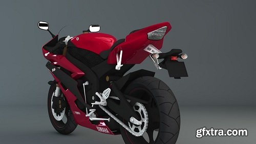 Yamaha R6 2007 Red 3D model