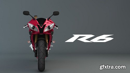 Yamaha R6 2007 Red 3D model