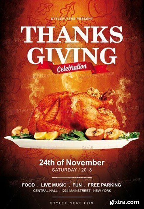 Thanksgiving Day V04 PSD Flyer Template
