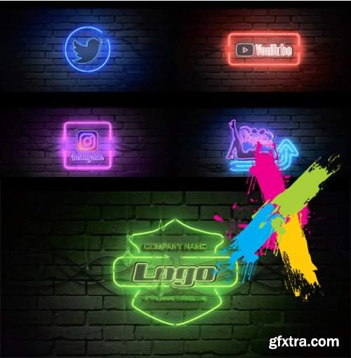 Rain Neon Logo - After Effects