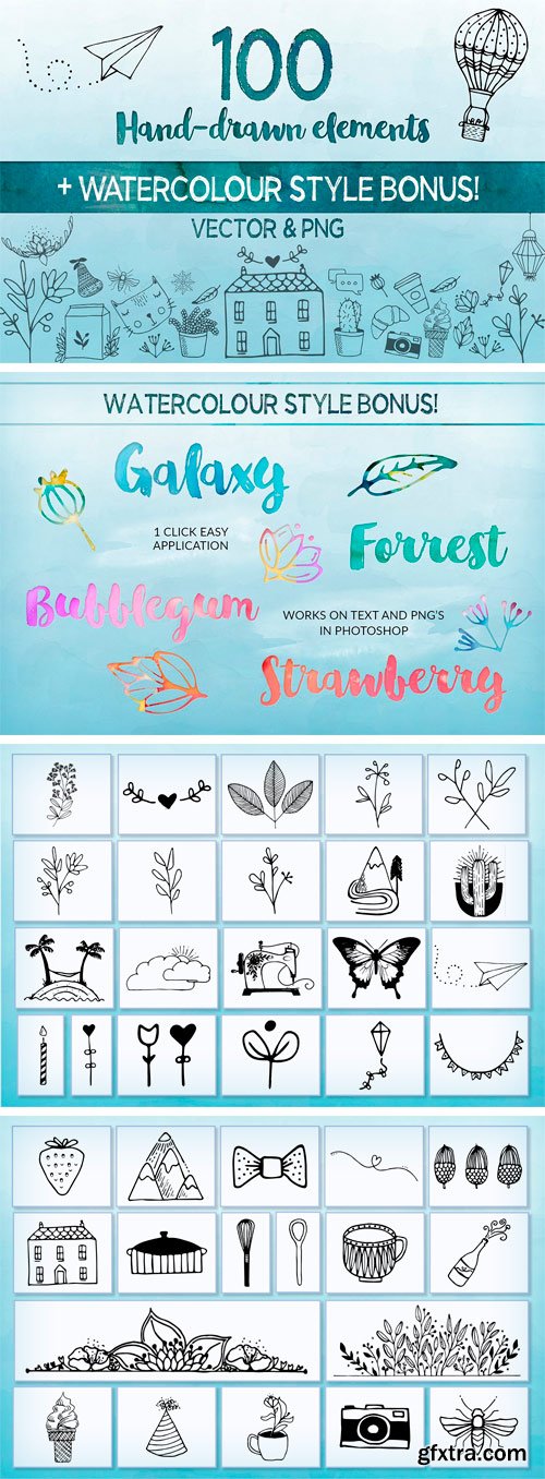 CM - Hand Drawn Elements Vector and PNG 1988698