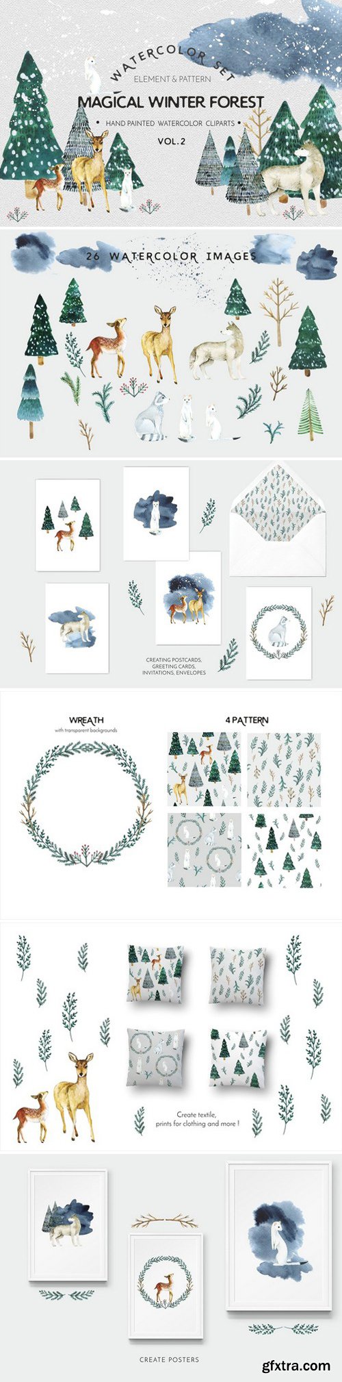 CM - Watercolor set Magical winter forest 1989705