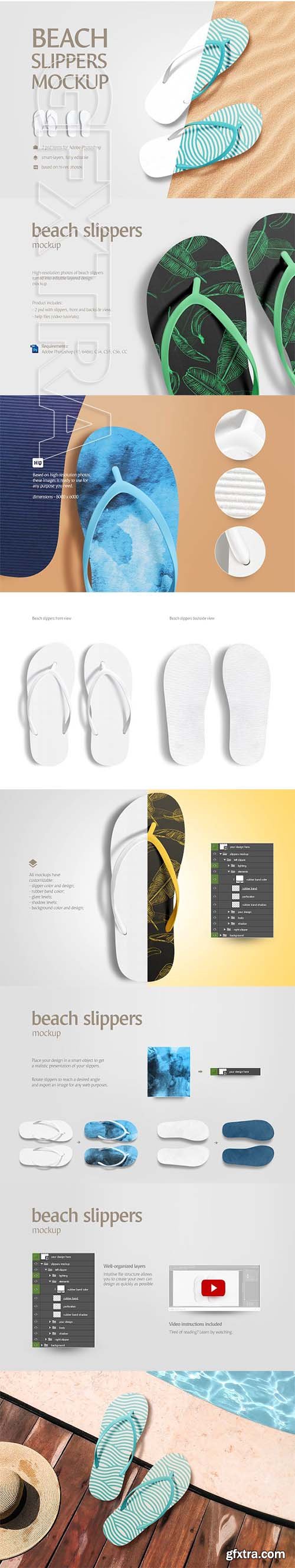 CreativeMarket - Beach Slippers Mockup 2035135