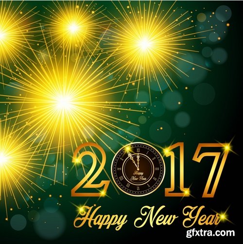 Fireworks holiday new year Christmas flash explosion 25 EPS