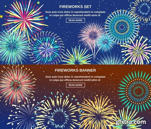 Fireworks holiday new year Christmas flash explosion 25 EPS