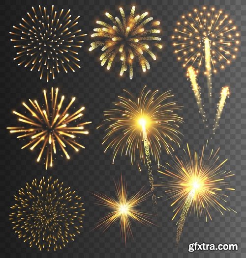 Fireworks holiday new year Christmas flash explosion 25 EPS