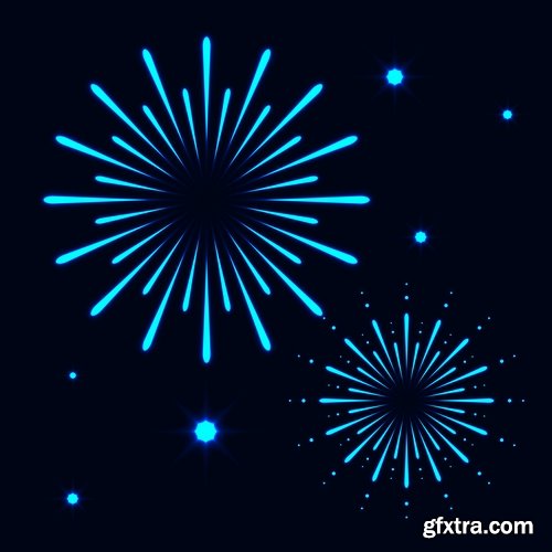 Fireworks holiday new year Christmas flash explosion 25 EPS