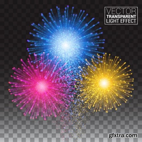 Fireworks holiday new year Christmas flash explosion 25 EPS