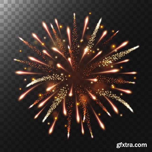 Fireworks holiday new year Christmas flash explosion 25 EPS
