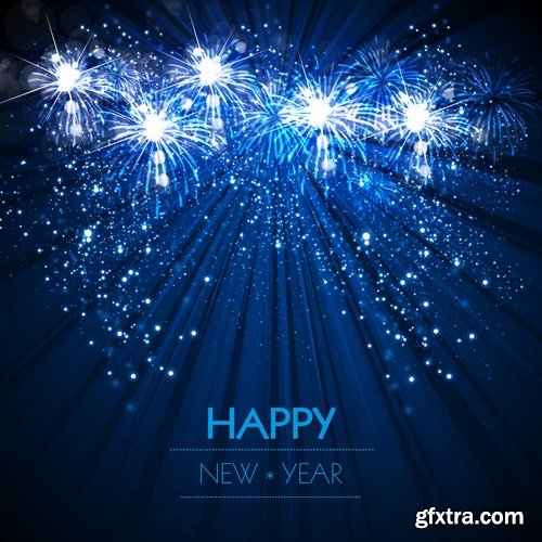 Fireworks holiday new year Christmas flash explosion 25 EPS