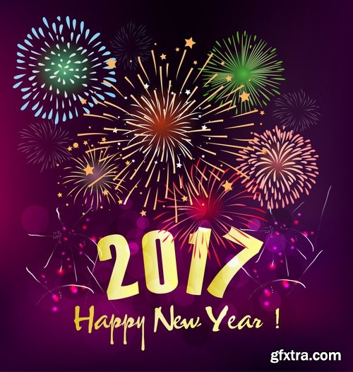 Fireworks holiday new year Christmas flash explosion 25 EPS