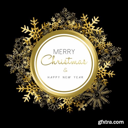 New Year banner Christmas flyer background is winter gift card 3-25 EPS