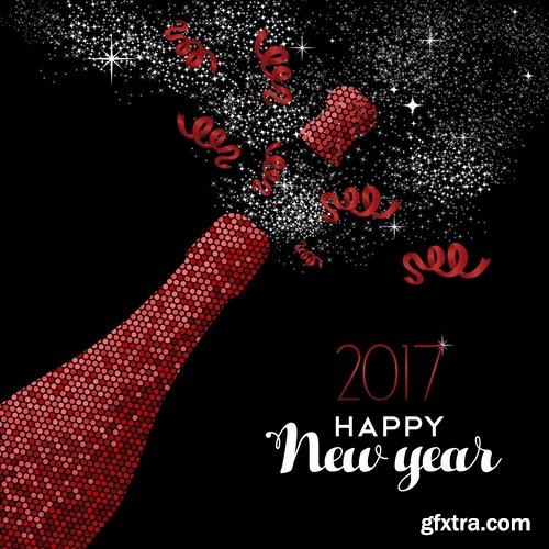 New Year banner Christmas flyer background is winter gift card 3-25 EPS