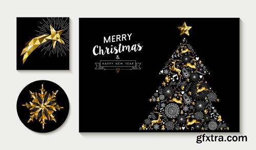 New Year banner Christmas flyer background is winter gift card 3-25 EPS