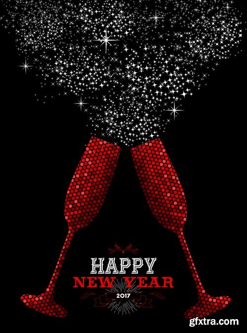 New Year banner Christmas flyer background is winter gift card 3-25 EPS