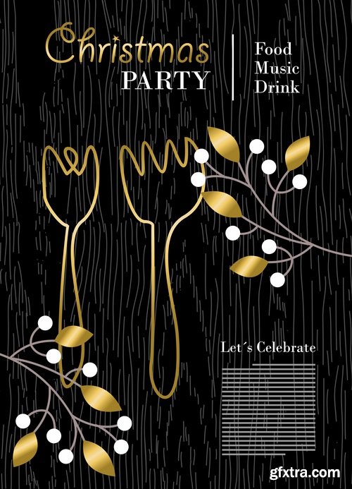 New Year banner Christmas flyer background is winter gift card 3-25 EPS