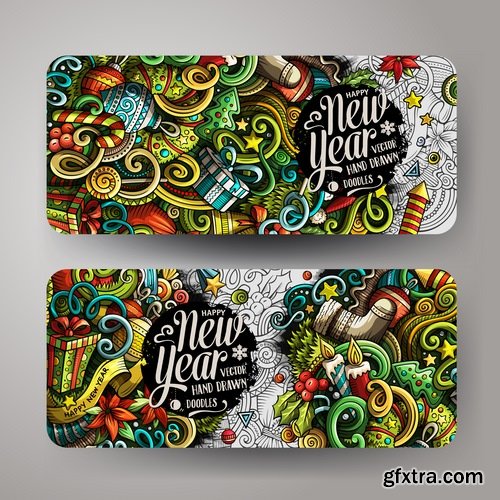 New Year banner Christmas flyer background is winter gift card EPS 25