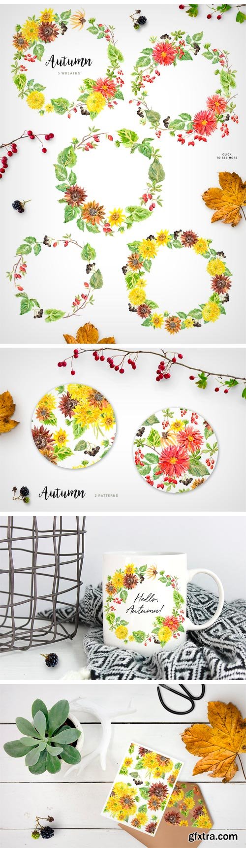 CM - Autumn. Watercolor Floral Collection 1978266