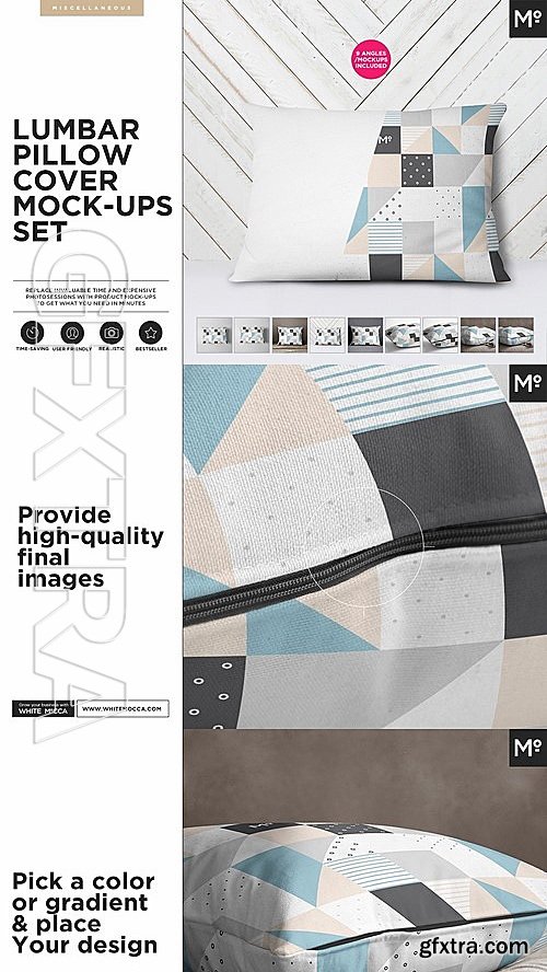 CM The Lumbar Pillow Cover Mockups Set 2043794 » GFxtra