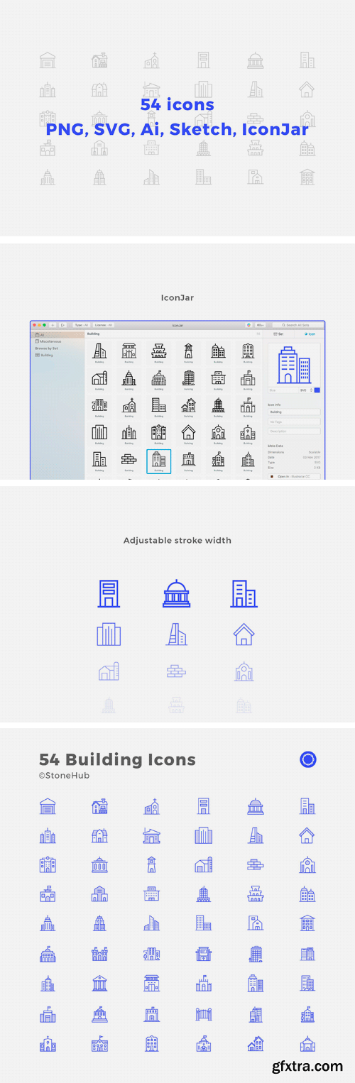 CM - 54 Minimalist Building Icons 2021407
