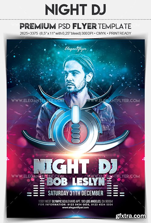 Night DJ – Flyer PSD Template + Facebook Cover