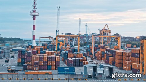 Shipping Containers at Cargo Port