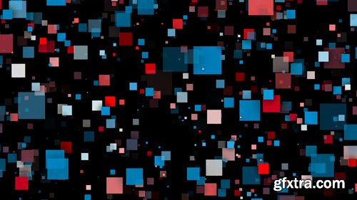 Abstract colorful Squares. Seamless loop animation background