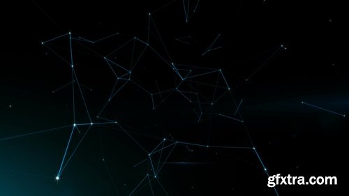 Plexus of abstract lines, triangles and dots. Starry sky, space