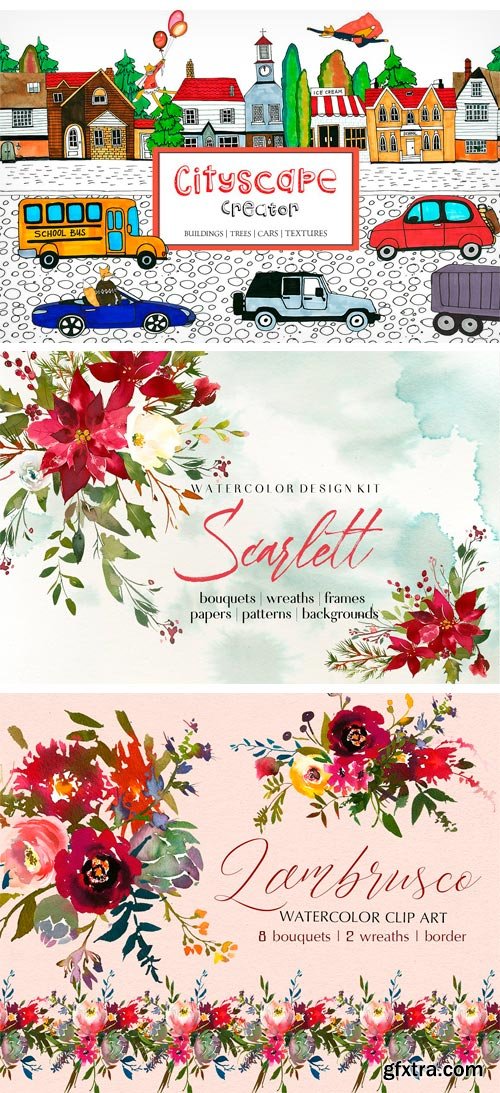 CM - Christmas Watercolor Floral Bundle 2011291