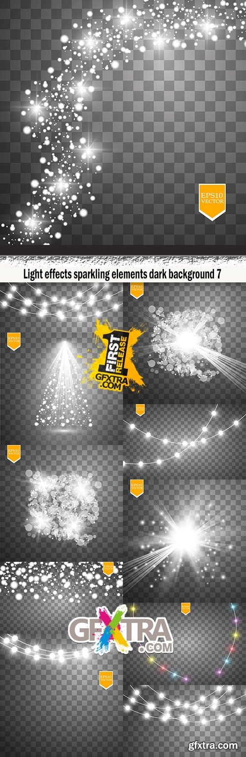 Light effects sparkling elements dark background 7