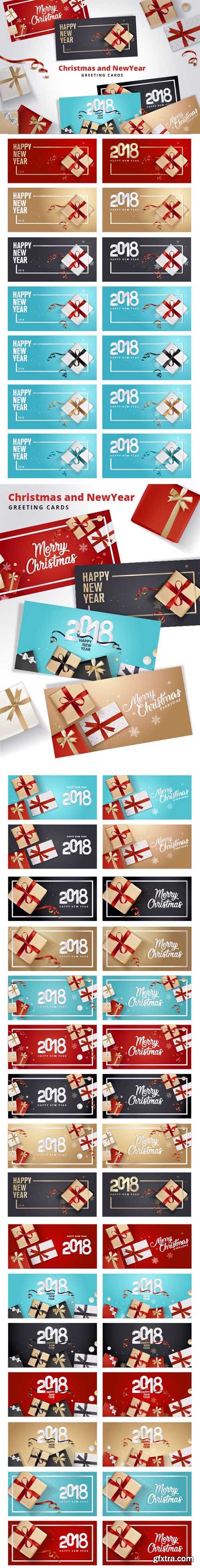Set of Christmas and New Year’s Greeting Cards Set of Christmas and New Year’s Greeting Cards