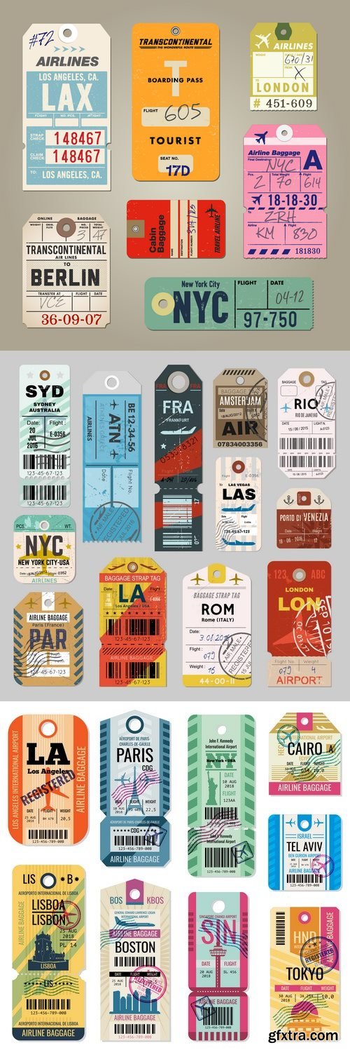 Vectors - Travel Retro Stickers Set