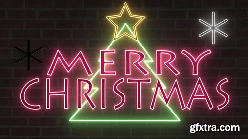 Neon christmas tree neon sing congratulation banner with star and snowflakes Neon christmas tree neon sing congratulation banner with star and snowflakes