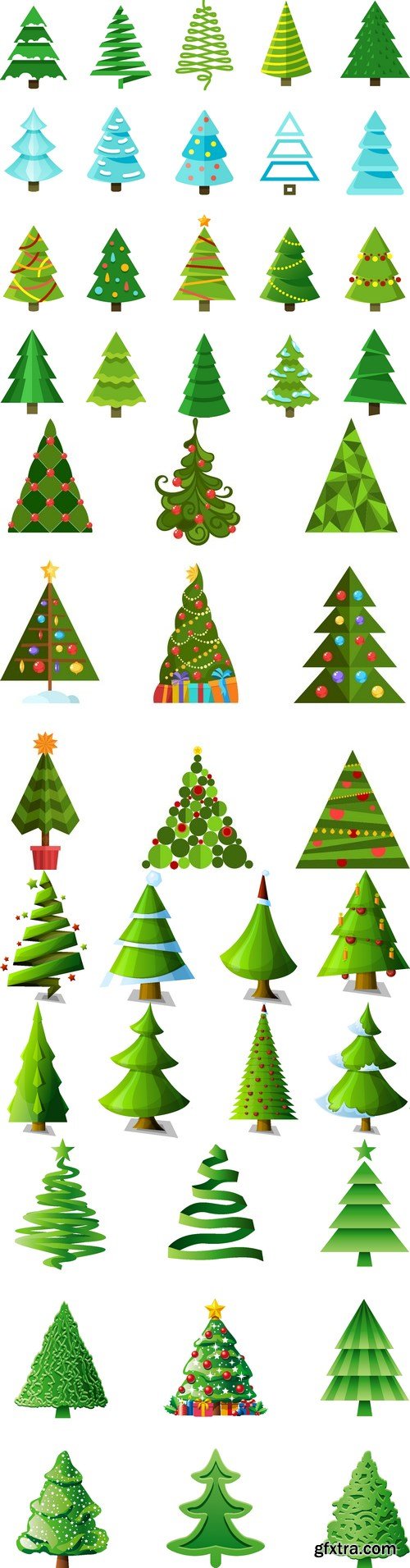 Vectors - Creative Christmas Trees Set 9