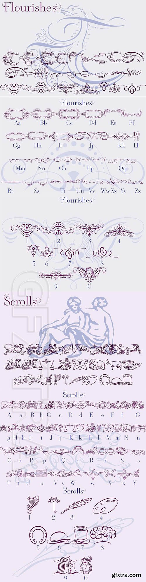 CreativeMarket - Scrolls and Flourishes 2082754
