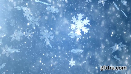 Winter wonderland magic snowflakes. Merry Christmas and a Happy New Year blue background