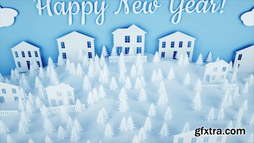 Paper city on table. Happy new year and xmas concept. Snowman and presents. Realistic 4K animation Paper city on table. Happy new year and xmas concept. Snowman and presents. Realistic 4K animation