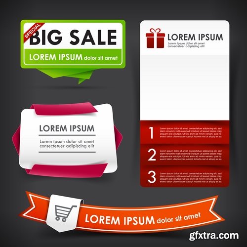 New Year banner Christmas flyer sticker label discount sale EPS 24