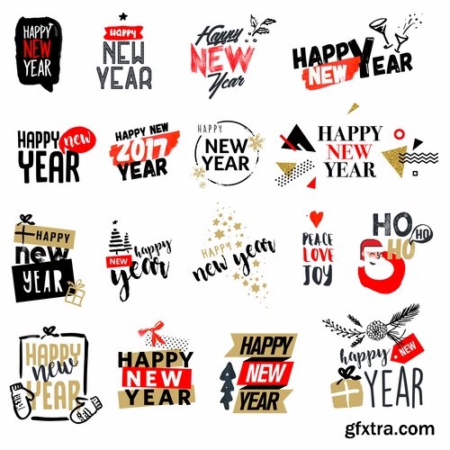 New Year label Christmas sticker discount sale EPS 25