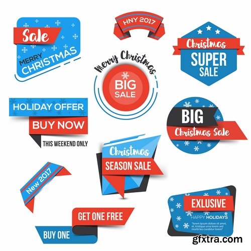 New Year label Christmas sticker discount sale EPS 25