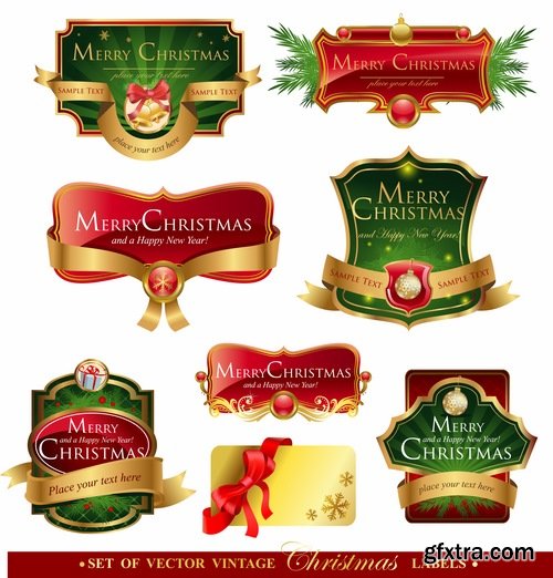New Year label Christmas sticker discount sale EPS 25