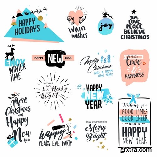 New Year label Christmas sticker discount sale EPS 25