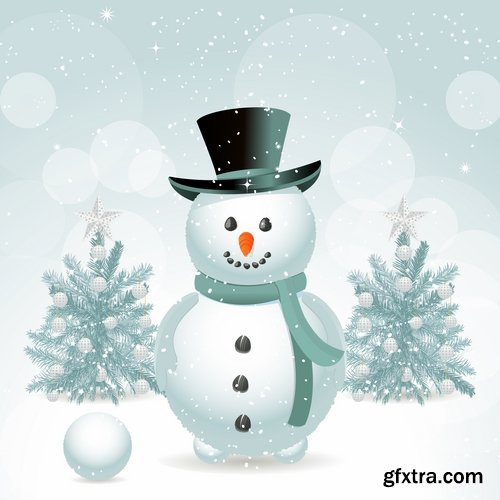 Snow snowman doll decoration new year christmas 25 EPS