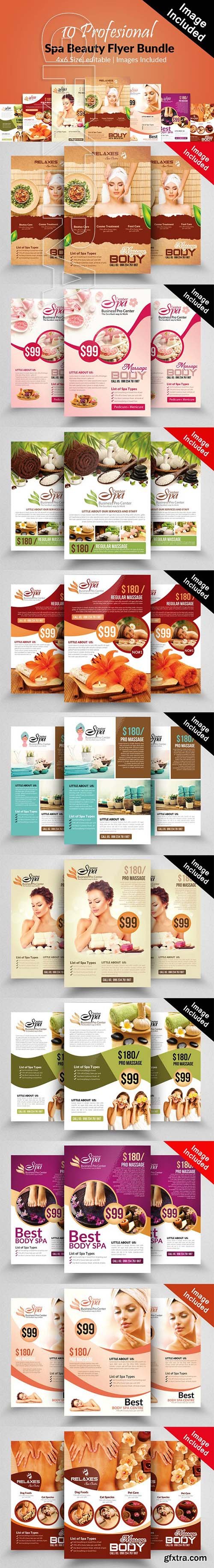 CreativeMarket - 10 Beauty Spa Flyer Bundle Vol01 2098409