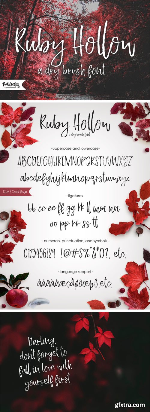 CM - Ruby Hollow, a Dry Brush Font 2036940