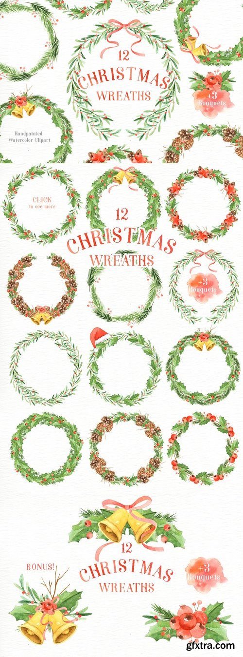 CM - Christmas Wreaths Watercolor Set 1963681