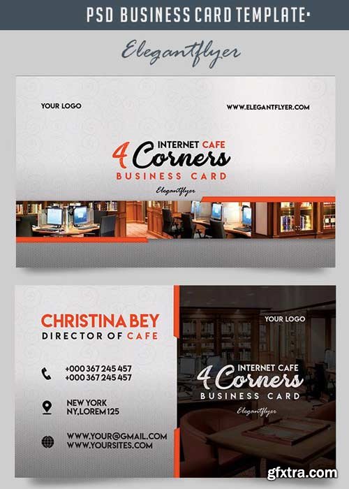 Internet Cafe V1 Business Card Templates PSD