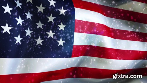 Christmas background , Falling snowflakes, USA, Flag of USA, Happy New Year